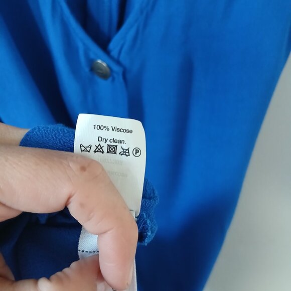 Madewell Women's Sz S Lakeshore‎ Button Back Dress Mini Blue Sleeveless - Picture 11 of 13